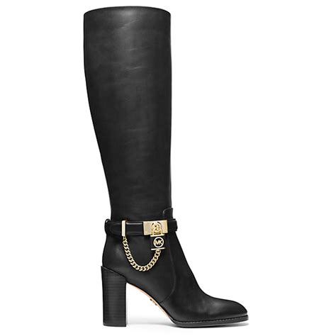 michael kors black high heel boots|Michael Kors thigh high boots.